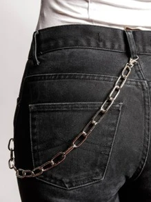 Men Minimalist Pant Chain - Silver - View 3