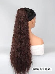 Long Curly Ponytail Synthetic Hair Extension - Brown - View 2