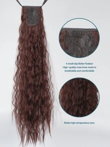Long Curly Ponytail Synthetic Hair Extension - Brown - View 8