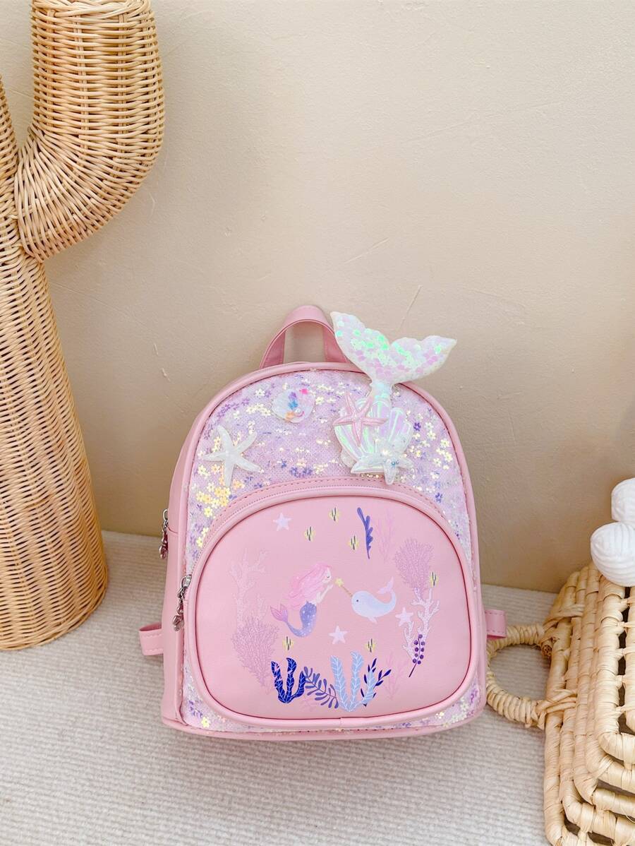 Chicas Mochila sirena con lentejuelas - Rosa - Ver 1
