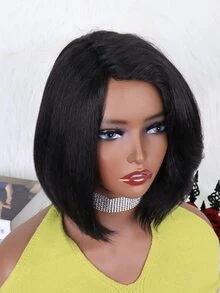 短直发合成假发简约时尚日常休闲 - 黑色 - 查看 4