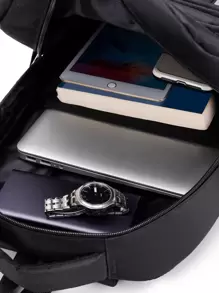 Waterproof Men Backpack Work 15.6 Inches Laptop Men Travel Backpack College School Backpack For Boy Girl Camping Bag, Schoolbag For Travel, College, School Bookbag Casual Backpack Rucksack Black Backpack School Supplies Men Gifts - Black - View 7