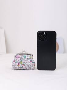 迷你可愛兒童扣環夾帶錢包 Pu多色印花錢包