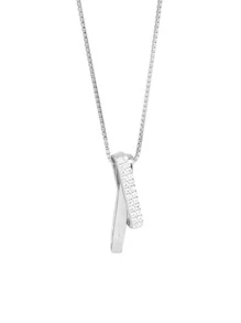 Cubic Zirconia Decor Silver Necklace - Multicolor - View 2