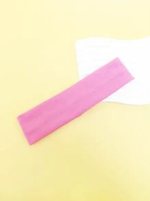 1pc Hair Styling Headband, Hairdressing Elastic Solid Color Sports Headband, Yoga Sweat-Absorbing Headband, Running Headband, Wash And Make-Up Hair Tie Headband - Pink - View 1