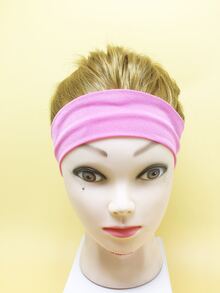 1pc Hair Styling Headband, Hairdressing Elastic Solid Color Sports Headband, Yoga Sweat-Absorbing Headband, Running Headband, Wash And Make-Up Hair Tie Headband - Pink - View 2