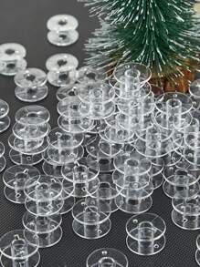 10pcs/set Plastic Sewing Machine Bobbin, Clear Metal Bobbin For Household Sewing Machine - Clear - View 1