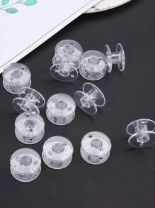 10pcs/set Plastic Sewing Machine Bobbin, Clear Metal Bobbin For Household Sewing Machine - Clear - View 3