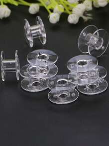 10pcs/set Plastic Sewing Machine Bobbin, Clear Metal Bobbin For Household Sewing Machine - Clear - View 6