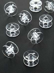 10pcs/set Plastic Sewing Machine Bobbin, Clear Metal Bobbin For Household Sewing Machine - Clear - View 7
