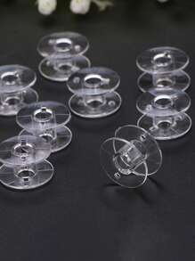 10pcs/set Plastic Sewing Machine Bobbin, Clear Metal Bobbin For Household Sewing Machine - Clear - View 8