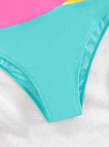 Color Block High Waisted Bikini Bottom Bathing Suit Bottoms