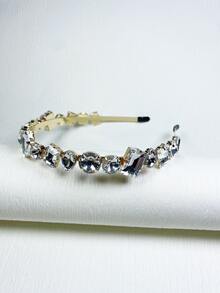 Rhinestone Decor Headband - Gold - View 3