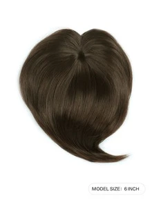 Clip In Bangs For Women Short Wigs With Bangs Black Invisible Toupee Thinning Hair Extensions Wig Hairpiece Thick Top Hair Pieces - Brown - View 2