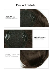 Clip In Bangs For Women Short Wigs With Bangs Black Invisible Toupee Thinning Hair Extensions Wig Hairpiece Thick Top Hair Pieces - Brown - View 5