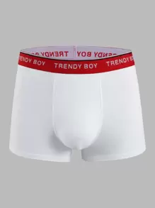 Men Letter Graphic Boxer Brief - White - View 1