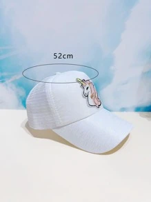 Toddler Girls Unicorn Embroidered Baseball Cap - White - View 6