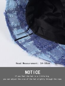 Mũ xô kiểu dáng kẻ sọc thô - Màu xanh lam - Xem 3