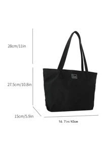 Túi mua sắm trang trí chữ thêu nhẹ, giản dị, công sở, quà tặng Ngày của Mẹ cho mẹ dành cho các bé gái tuổi teen, nữ sinh viên đại học, tân binh và nhân viên văn phòng, hoàn hảo cho văn phòng, sức chứa lớn, hoàn hảo cho sách, mua sắm, trở lại trường và nhiều hơn nữa, cặp sách văn học dành cho thanh thiếu niên, đồ dùng học tập, túi xách đi học, túi tote đi học, cặp sách đi học, cặp trở lại trường, không thấm nước, có thể gập lại, giản dị cổ điển, phù hợp cho các bé gái tuổi teen, nữ sinh viên đại học, hoàn hảo cho trở lại trường, ngày đầu tiên đi học - màu đen - Xem 6