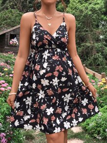 SHEIN Maternity Floral Print Cami Dress - Multicolor - View 1