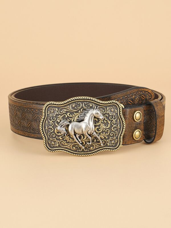 Western Cowgirl Horse Decor Belt For Jeans Pants Halloween Summer, School Fall, Autumn, Halloween