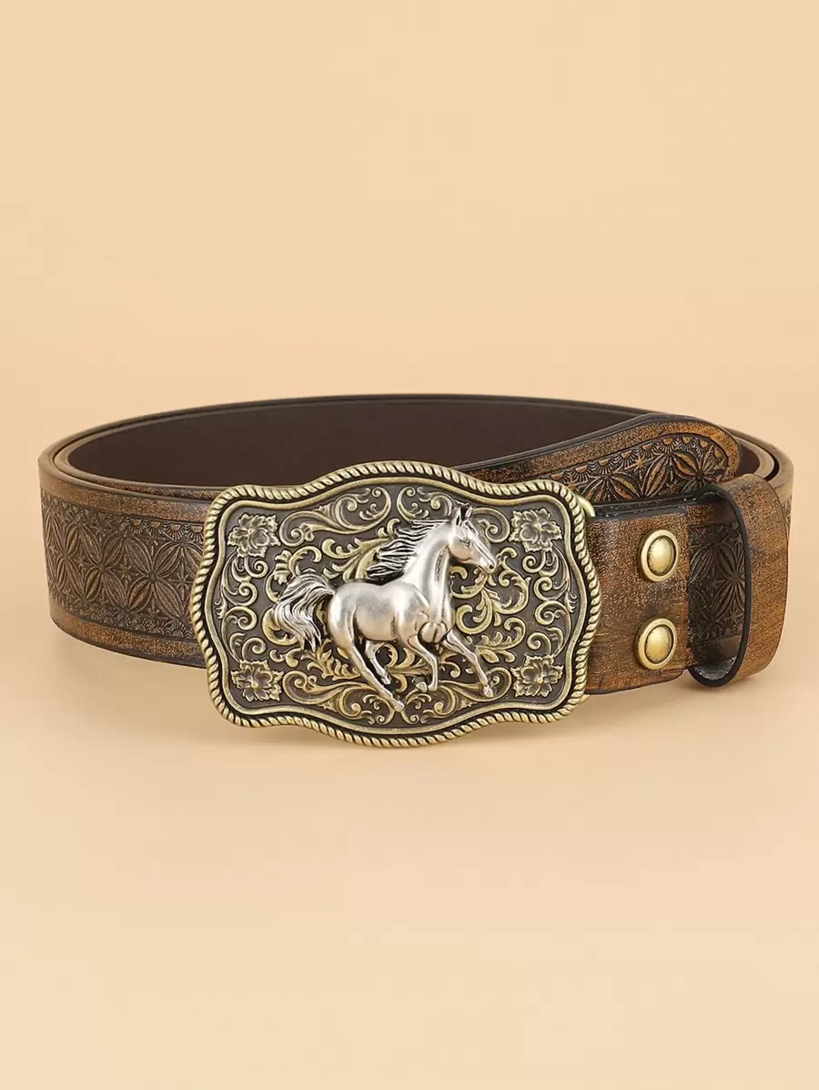 Western Cowgirl Horse Decor Belt For Jeans Pants Halloween Summer, School Fall, Autumn, Halloween