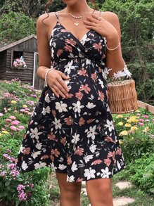 SHEIN Maternity Floral Print Cami Dress - Multicolor - View 3