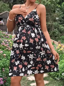 SHEIN Maternity Floral Print Cami Dress - Multicolor - View 4