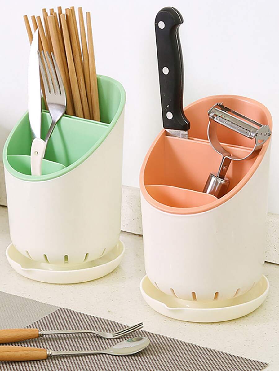 2pcs/set ABS Flatware Storage Rack, Minimalist Wall Mounted Utensil ...