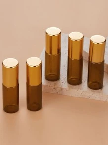 5 cái 5ML Chai con lăn bóng rỗng , Chai thủy tinh cuộn có thể đổ đầy lại rỗng , Chai thủy tinh chống rò rỉ , Bóng thép không gỉ cho tinh dầu , Chai du lịch dạng lỏng - màu nâu - Xem 3