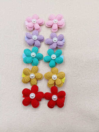 Niñas 10 piezas Horquilla con diseño de flor