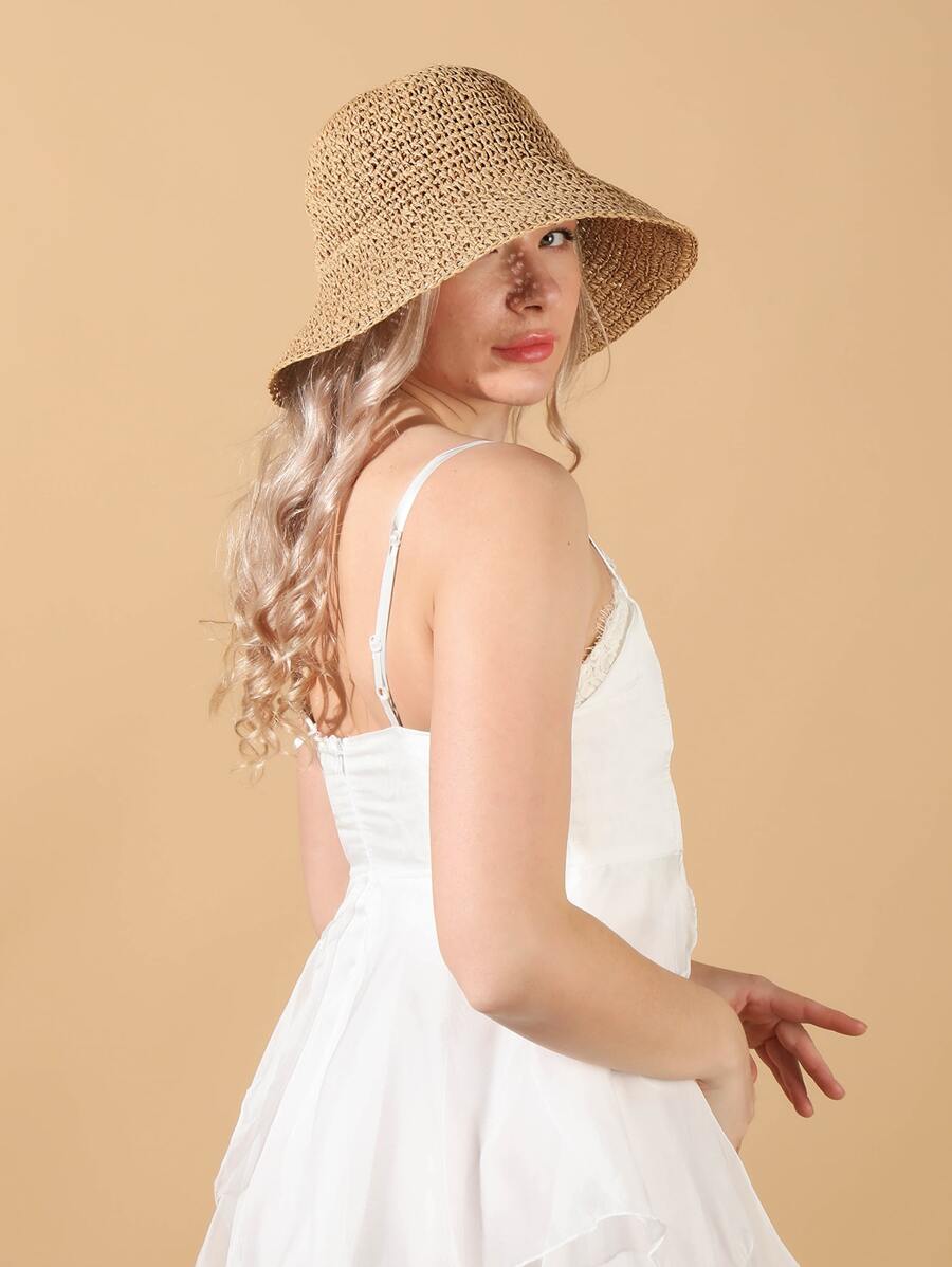 Mũ rơm rắn - Màu Khaki - Xem 1