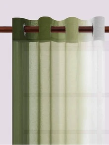 Rèm Polyester Sheer Panel, Gradient Color Light Filtering Rèm Sheer riêng tư cho phòng khách, phòng ngủ - màu xanh lá - Xem 4