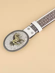 Horse Decor Oval Buckle Belt Halloween Summer, School Fall, Autumn, Halloween