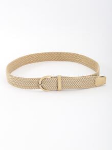 Thắt lưng dệt khóa tròn - Màu be - Xem 2