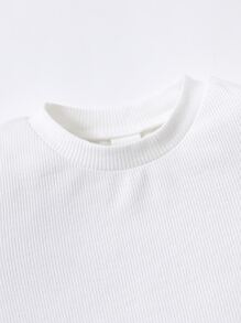 嬰兒男孩2入組純色肋紋針織T恤 - 黑與白 - 查看 3