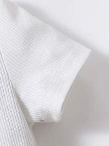 嬰兒男孩2入組純色肋紋針織T恤 - 黑與白 - 查看 4