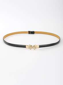 Flower Buckle Belt - Black - View 1