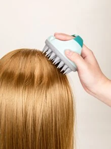 WANMEI 洗发按摩刷沐浴梳，1 件头皮护理发刷，带长而灵活的硅胶梳齿，去屑发刷/发梳，适合所有发质，男女皆宜