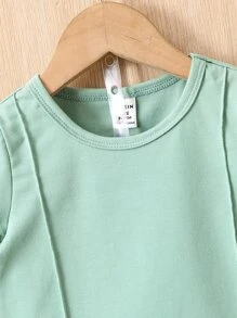 Bộ đồ Em bé màu trơn - Màu xanh Bạc hà - Xem 3