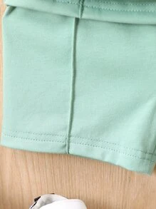 Bộ đồ Em bé màu trơn - Màu xanh Bạc hà - Xem 5