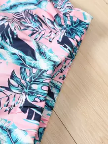 男嬰熱帶圖案補丁貼口袋T恤和短褲 - 彩色 - 查看 6