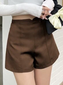 DAZY 純色高腰寬腿短褲