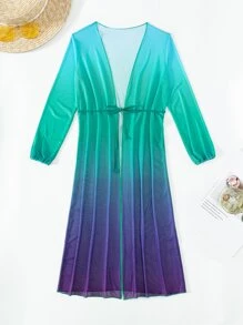 Ombre Mesh Kimono - Multicolor - View 6