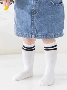 4pairs Kids' Black & White Mesh Football Socks, Suitable For Outdoor Activities In Spring And Autumn - Multicolor - View 7