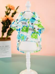 1pc Cartoon Dinosaur Print Pet Shirt - Multicolor - View 2
