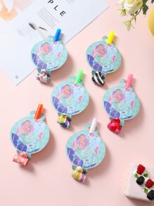 6pcs Paper Party Whistle, Cute Cartoon Mermaid Pattern Party Whistle For Party - Multicolor - View 1
