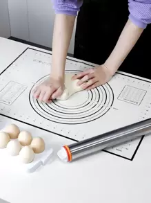 1pc Silicone Baking Mat, Scale Pattern Pastry Baking Mat For Kitchen Baking - Black - View 1