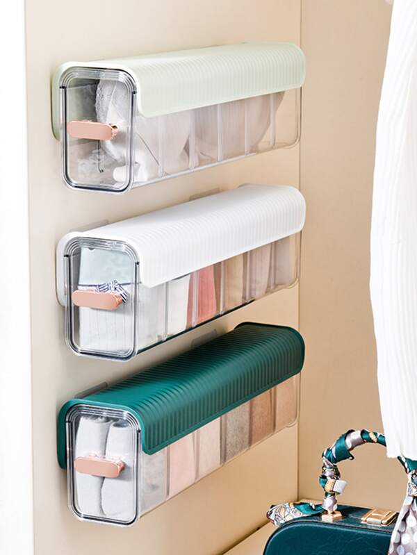 1pc Wall Mounted Storage Box, Minimalist Clear PET Punchfree Storage Box For Home SHEIN UK