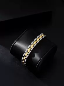 Men Two Tone Bracelet - Yellow Gold - View 1